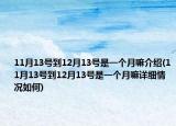 11月13号到12月13号是一个月嘛介绍(11月13号到12月13号是一个月嘛详细情况如何)