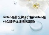 video是什么牌子介绍(video是什么牌子详细情况如何)