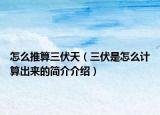 怎么推算三伏天（三伏是怎么计算出来的简介介绍）