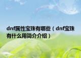 dnf属性宝珠有哪些（dnf宝珠有什么用简介介绍）
