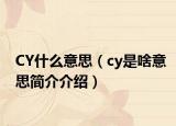 CY什么意思（cy是啥意思简介介绍）