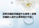 没有灵魂的灵魂是什么意思（没有灵魂的人是什么意思简介介绍）