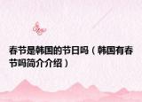 春节是韩国的节日吗（韩国有春节吗简介介绍）