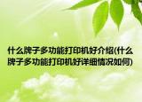 什么牌子多功能打印机好介绍(什么牌子多功能打印机好详细情况如何)