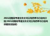 2021河南高考语文作文可以写修养与行动吗介绍(2021河南高考语文作文可以写修养与行动吗详细情况如何)