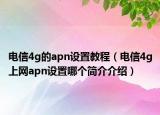 电信4g的apn设置教程（电信4g上网apn设置哪个简介介绍）