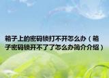 箱子上的密码锁打不开怎么办（箱子密码锁开不了了怎么办简介介绍）