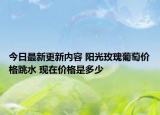 今日最新更新内容 阳光玫瑰葡萄价格跳水 现在价格是多少