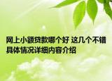 网上小额贷款哪个好 这几个不错具体情况详细内容介绍