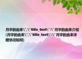 月字的由来