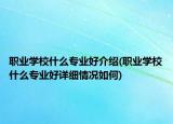 职业学校什么专业好介绍(职业学校什么专业好详细情况如何)