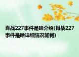 肖战227事件是啥介绍(肖战227事件是啥详细情况如何)