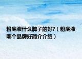 粉底液什么牌子的好?（粉底液哪个品牌好简介介绍）