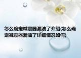 怎么确定减震器漏油了介绍(怎么确定减震器漏油了详细情况如何)