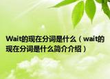 Wait的现在分词是什么（wait的现在分词是什么简介介绍）