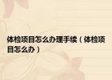 体检项目怎么办理手续（体检项目怎么办）