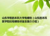 山东学医的本科大学有哪些（山东的本科医学院校有哪些尽量全简介介绍）