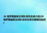 20 俄罗斯国家足球队球员名单介绍(20 俄罗斯国家足球队球员名单详细情况如何)