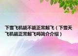 下雪飞机能不能正常起飞（下雪天飞机能正常起飞吗简介介绍）