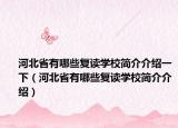河北省有哪些复读学校简介介绍一下（河北省有哪些复读学校简介介绍）
