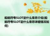 船舶符号SLOT是什么意思介绍(船舶符号SLOT是什么意思详细情况如何)