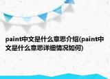 paint中文是什么意思介绍(paint中文是什么意思详细情况如何)