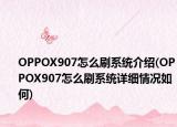 OPPOX907怎么刷系统介绍(OPPOX907怎么刷系统详细情况如何)