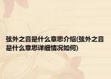 弦外之音是什么意思介绍(弦外之音是什么意思详细情况如何)