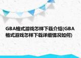 GBA格式游戏怎样下载介绍(GBA格式游戏怎样下载详细情况如何)