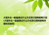 大型外企一般是通过什么方式进行招聘的呢介绍(大型外企一般是通过什么方式进行招聘的呢详细情况如何)