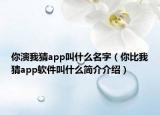 你演我猜app叫什么名字（你比我猜app软件叫什么简介介绍）