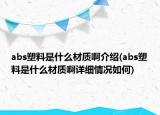abs塑料是什么材质啊介绍(abs塑料是什么材质啊详细情况如何)