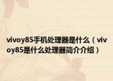 vivoy85手机处理器是什么（vivoy85是什么处理器简介介绍）