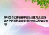 深圳各个区域租房哪里性价比高介绍(深圳各个区域租房哪里性价比高详细情况如何)