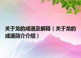 关于龙的成语及解释（关于龙的成语简介介绍）