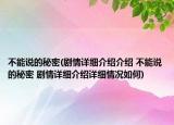 不能说的秘密(剧情详细介绍介绍 不能说的秘密 剧情详细介绍详细情况如何)