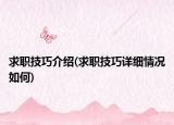 求职技巧介绍(求职技巧详细情况如何)