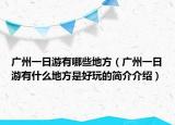 广州一日游有哪些地方（广州一日游有什么地方是好玩的简介介绍）