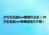 20万左右的suv都有什么车（20万左右的suv有哪些简介介绍）