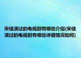 宋佳演过的电视剧有哪些介绍(宋佳演过的电视剧有哪些详细情况如何)