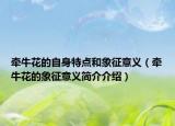 牵牛花的自身特点和象征意义（牵牛花的象征意义简介介绍）