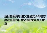 当日最新消息 生父性侵女子案检方建议量刑7年 兽父侵犯女儿令人发指