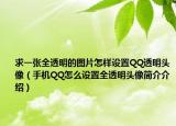 求一张全透明的图片怎样设置QQ透明头像（手机QQ怎么设置全透明头像简介介绍）