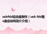 usbfdd启动盘制作（usb fdd是u盘启动吗简介介绍）