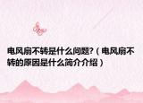 电风扇不转是什么问题?（电风扇不转的原因是什么简介介绍）