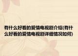 有什么好看的爱情电视剧介绍(有什么好看的爱情电视剧详细情况如何)