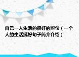 自己一人生活的很好的短句（一个人的生活挺好句子简介介绍）
