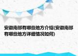 安徽南部有哪些地方介绍(安徽南部有哪些地方详细情况如何)