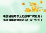 电脑省略号怎么打按哪个键盘呢（省略号电脑键盘怎么打简介介绍）