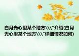 白月光心里某个地方\